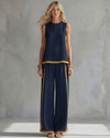 Leila | Conjunto Elegante de Algodón y Lino Azul