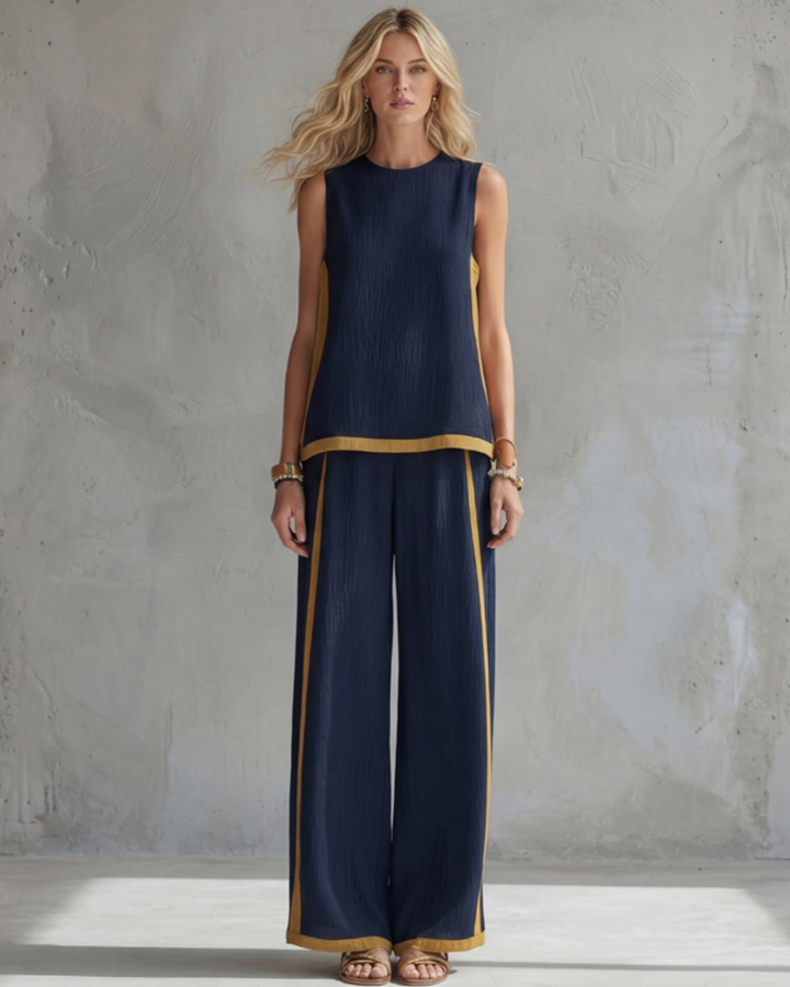 Leila | Conjunto Elegante de Algodón y Lino VERDE