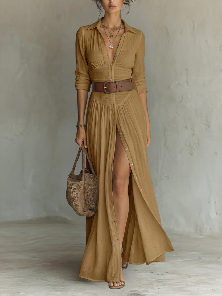 Lunara | Vestido Maxi Elegante con Cuello