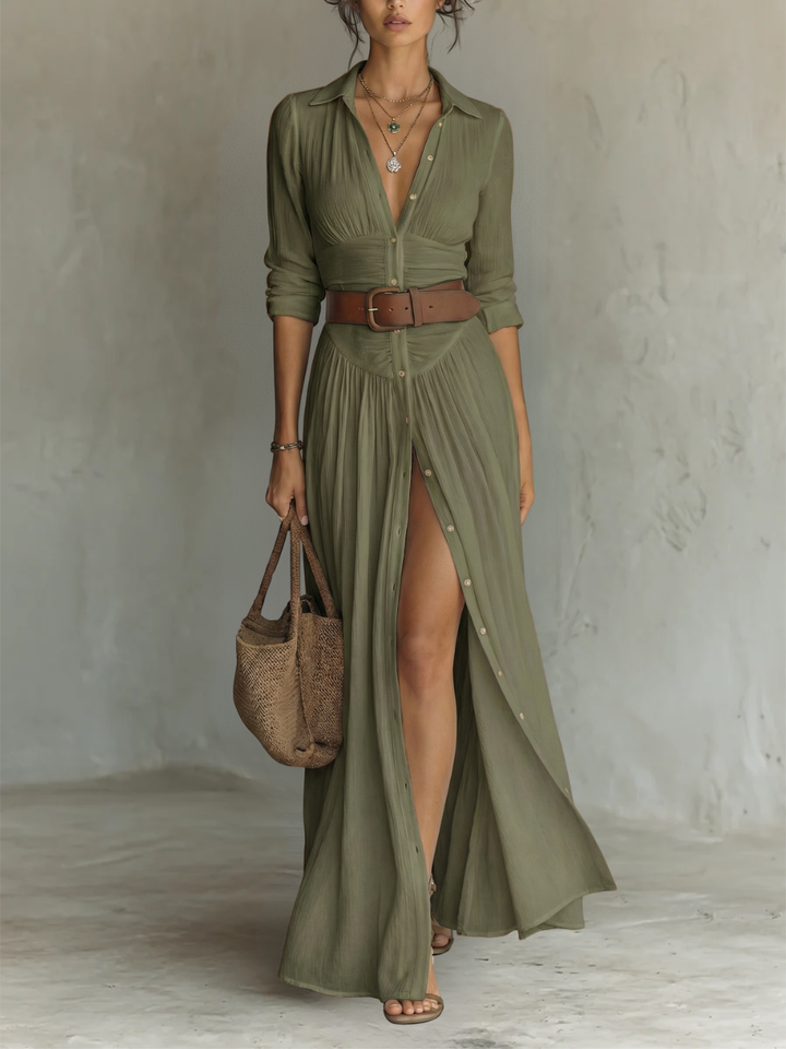 Lunara | Vestido Maxi Elegante con Cuello