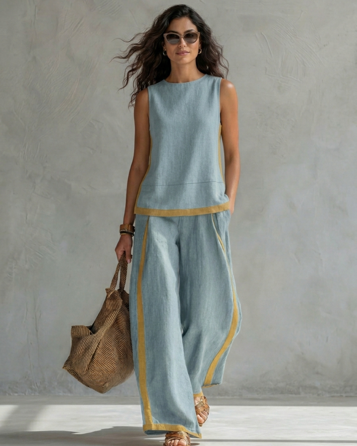 Leila | Conjunto Elegante de Algodón y Lino