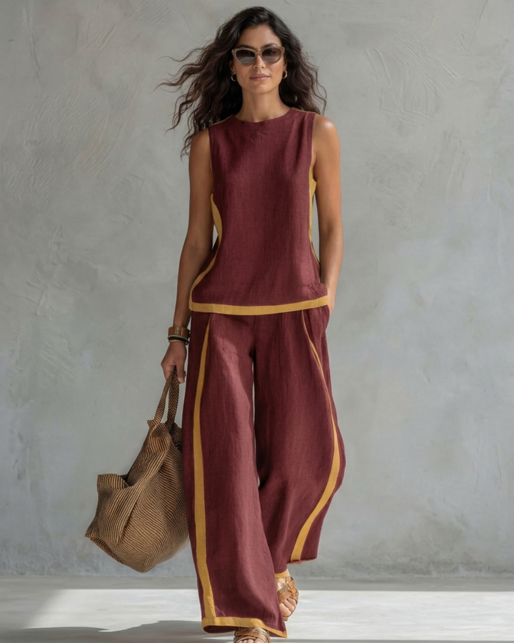 Leila | Conjunto Elegante de Algodón y Lino