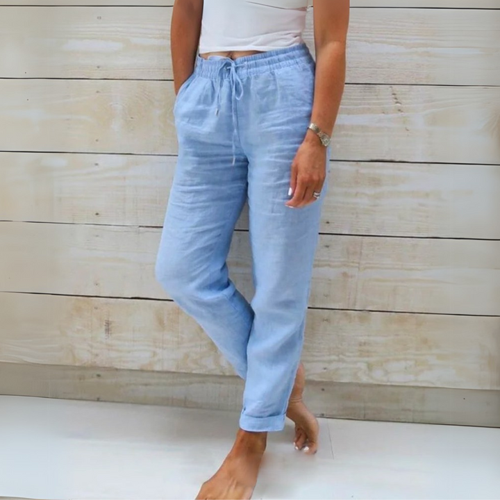 Allison - Pantalones Tailored de Lino y Algodón de Lujo