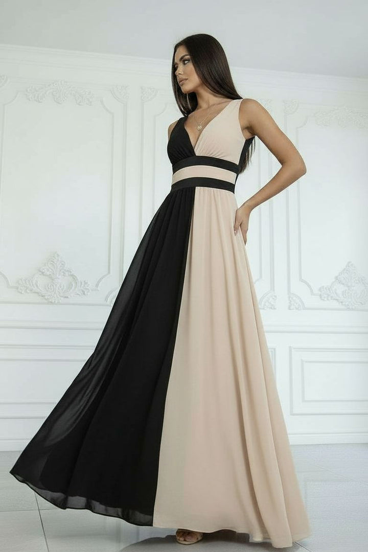 Laura | Vestido Bicolor con escote