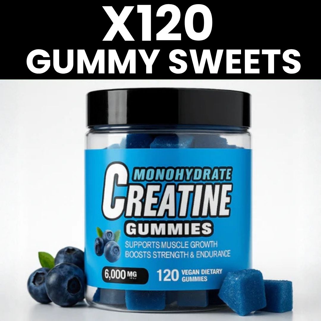 Creatine gummies: an extra boost for physical performance. Blueberry flavor.