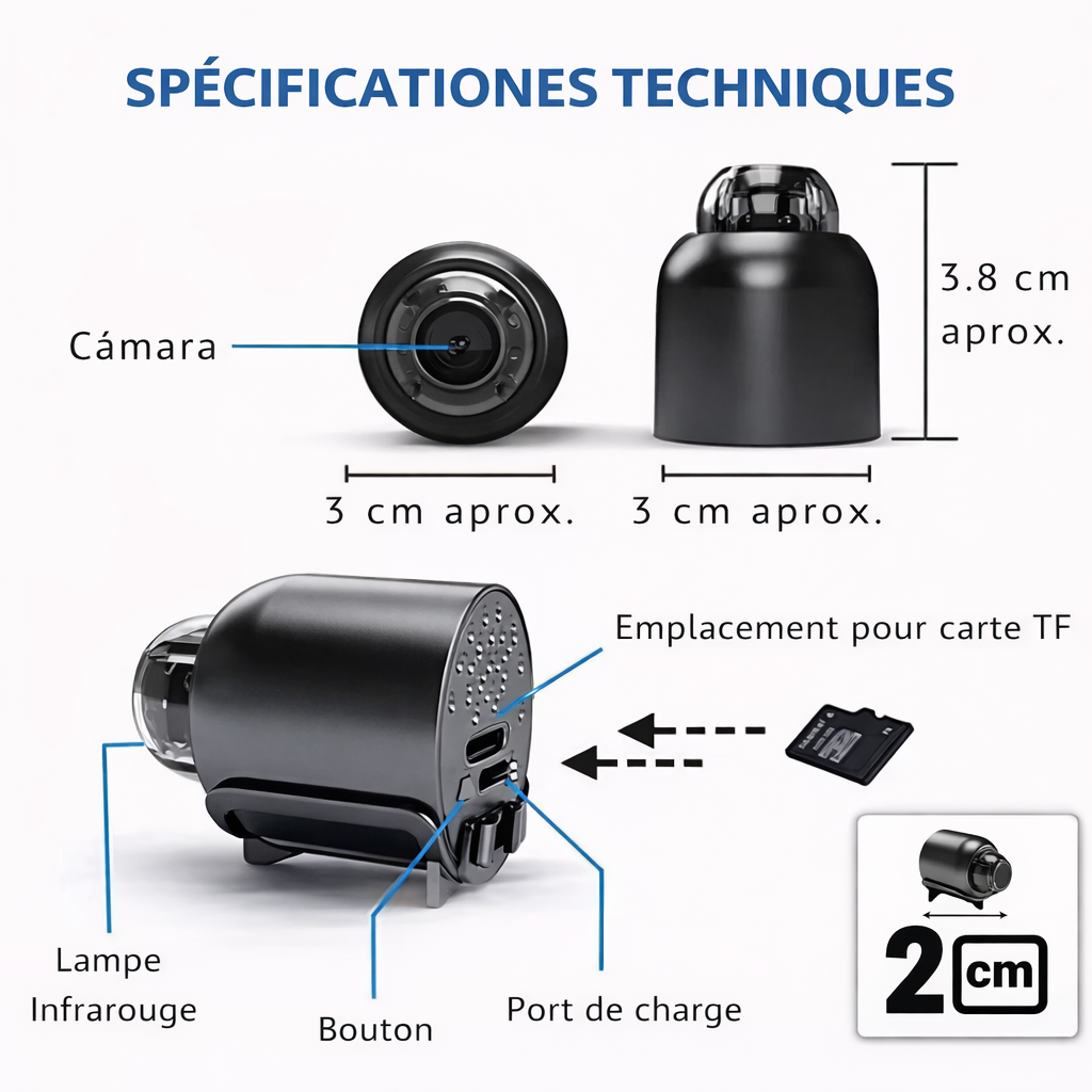 Mini caméra espion Full HD avec vision nocturne