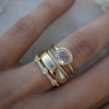 Lily - Conjunto de anillos de oro vintage y zirconia