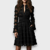 Parisa | Vestido midi con flecos transparentes