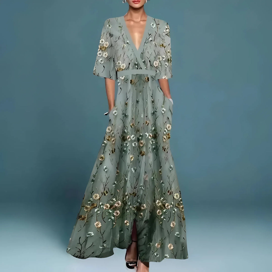Daniela | Vestido maxi elegante con escote