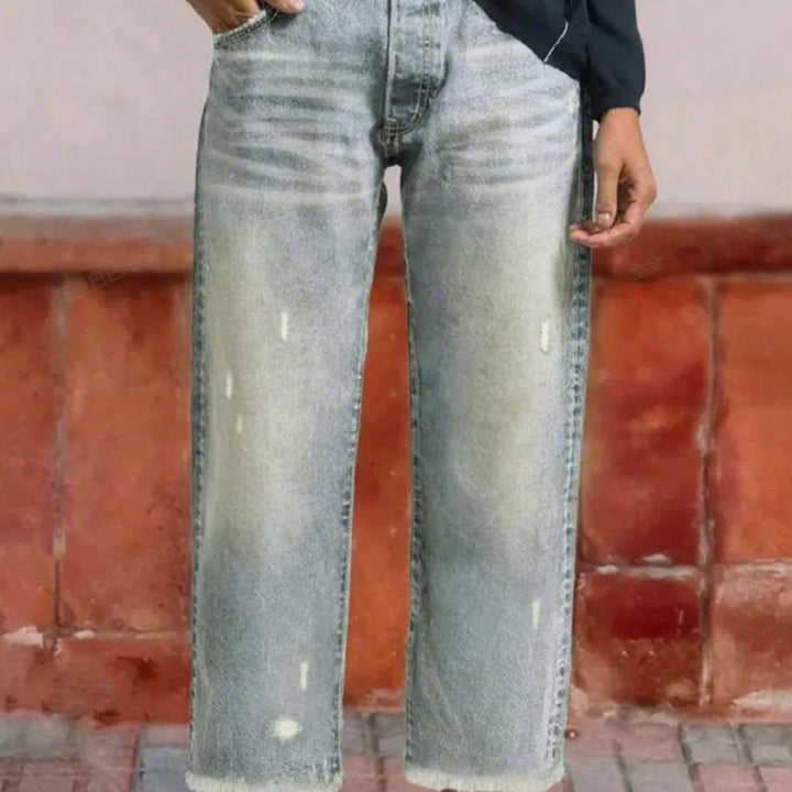 Jeans rectos tobilleros estilo vintage